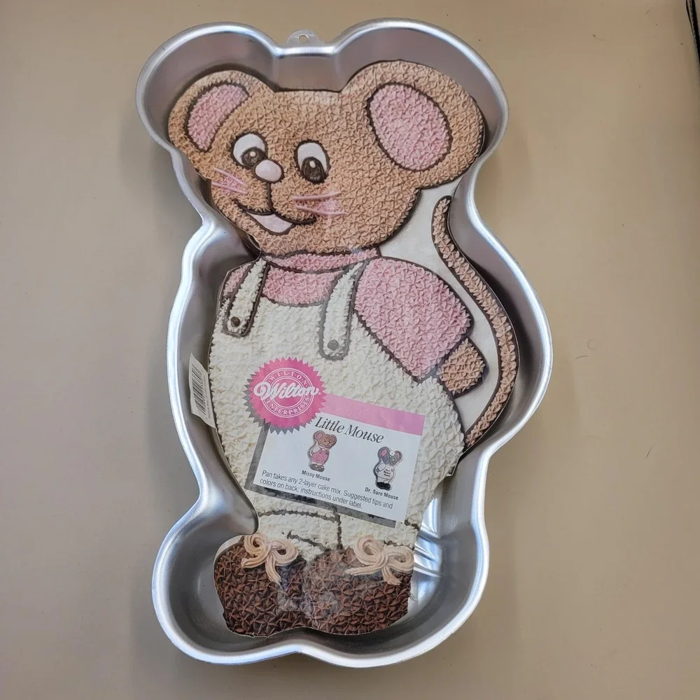Wilton Little Mouse Cake Pan Vintage 1987 Aluminum Missy Dr Sure Mouse 2105-2380